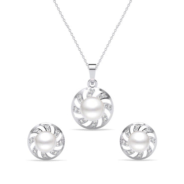 Silver Damsa Real Pearl Jewellery Set