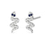 CLARA 925 Sterling Silver Snake small Studs Earrings  