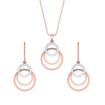CLARA 925 Sterling Silver Irina Pendant Earring Chain Jewellery Set 