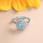 CLARA 925 Sterling Silver Size Adjustable Carol Blue Topaz Solitaire Ring