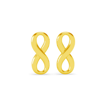 Silver Riley Golden Infinity Stud Earrings