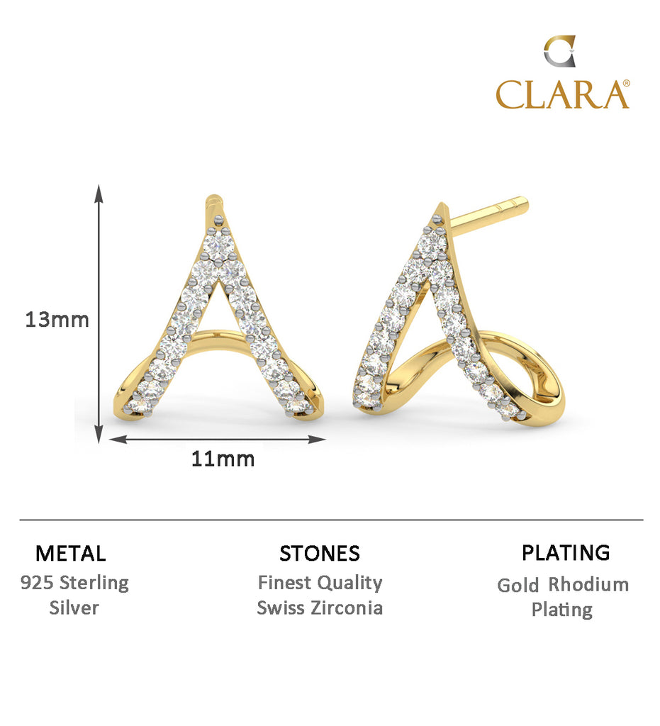 CLARA 925 Sterling Silver Huggies Earrings  