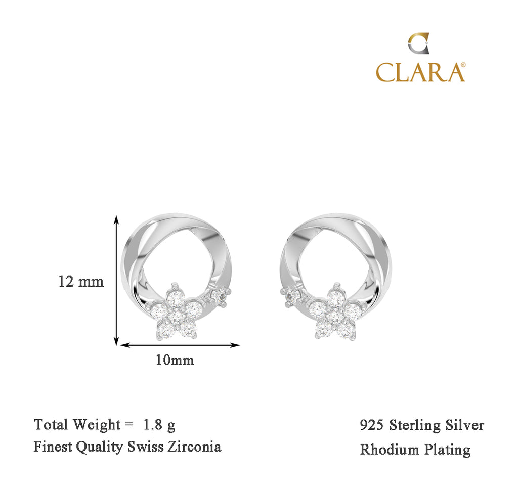 CLARA 925 Sterling Silver Jules Earrings with Screw Back 