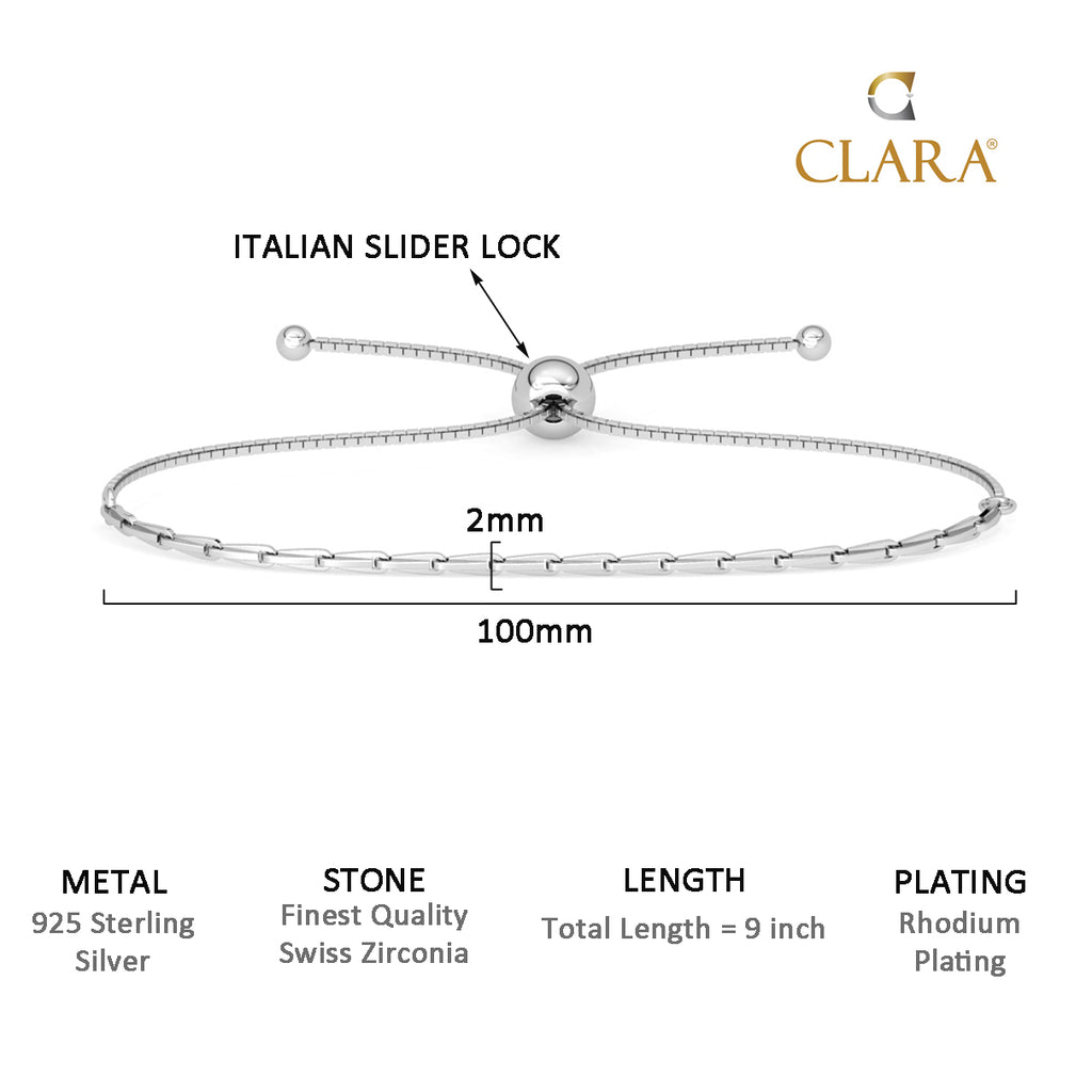CLARA 925 Pure Silver Chimta chain Bracelet