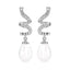 CLARA 925 Sterling Silver Pearl Twist Earrings | Rhodium Plated, Swiss Zirconia, Screw Back | Gift for Women & Girls