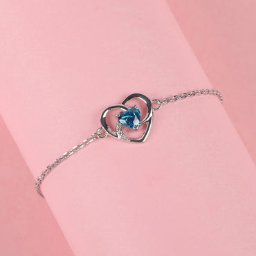 CLARA 925 Sterling Silver Heart Bracelet