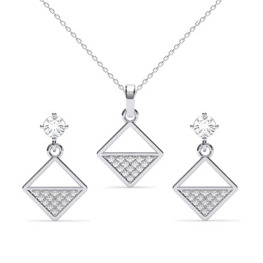 Silver Zeta Square Jewellery Set