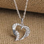 CLARA 925 Sterling Silver Curly Heart Pendant Chain Necklace Rhodium Plated, Swiss Zirconia Gift for Women and Girls