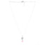 Silver Nazy Pink Pearl Heart Pendant Chain