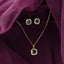 Silver Amati Green Solitaire Jewellery Set