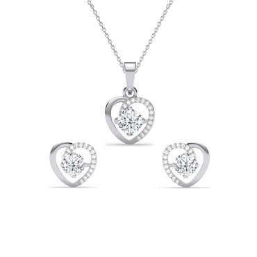 Silver Zola Heart Jewellery Set