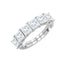 CLARA Pure 925 Sterling Silver Square Eternity Finger Ring with Adjustable Band 