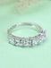 CLARA Pure 925 Sterling Silver Square Eternity Finger Ring with Adjustable Band 