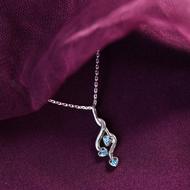 Silver Valentina Heart Pendant Chain Necklace