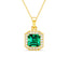 Silver Amati Green Solitaire Pendant Chain 