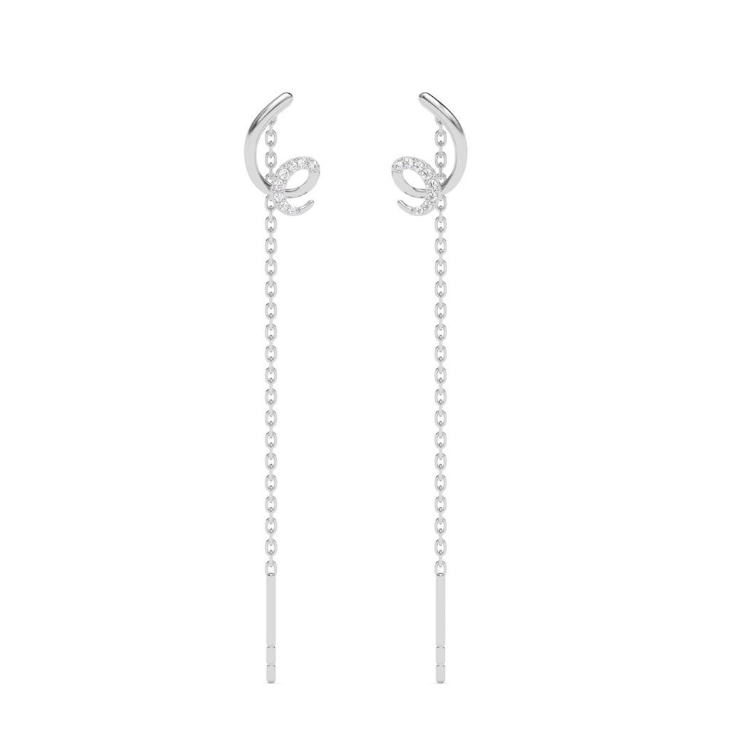 Silver curly Sui Dhaga Threader Earrings