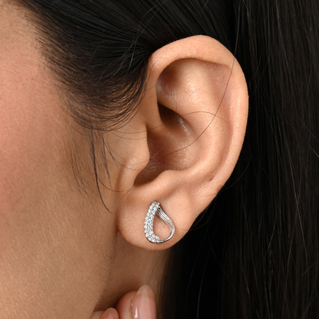 Silver Raindrop Stud Earrings