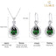 Silver Jino Green Solitaire Jewellery Set