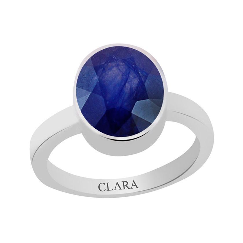 Certified Blue Sapphire Neelam Elegant Silver Ring 9.3cts or 10.25ratti