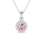 Silver Tove Pink Solitaire Pendant Chain 