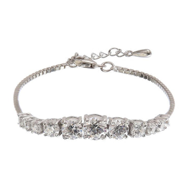 CLARA Made with Swiss Zirconia 925 Sterling Silver Sandra Solitaire Bracelet Gift for Women and Girls