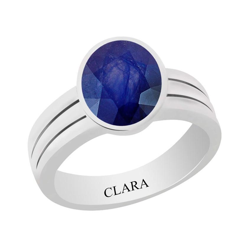 Certified Blue Sapphire Neelam Stunning Silver Ring 4.8cts or 5.25ratti