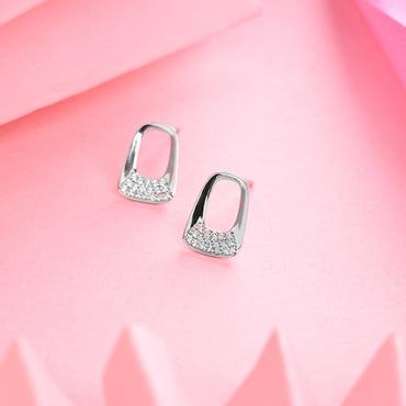 Silver Gemma Stud Earrings 