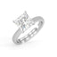 CLARA Pure 925 Sterling Silver Princess Solitaire Finger Ring with Adjustable Band 