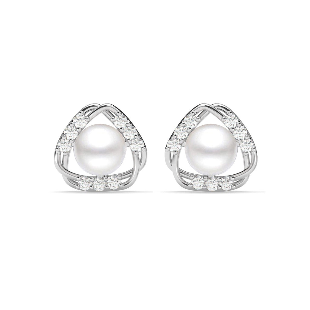 Silver Zuha Freshwater Pearl Stud Earrings