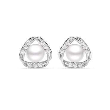 Silver Zuha Freshwater Pearl Stud Earrings