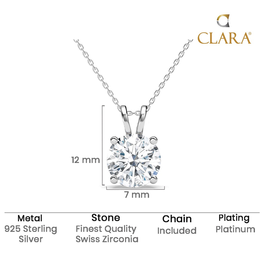 Silver Carla Solitaire Pendant Chain