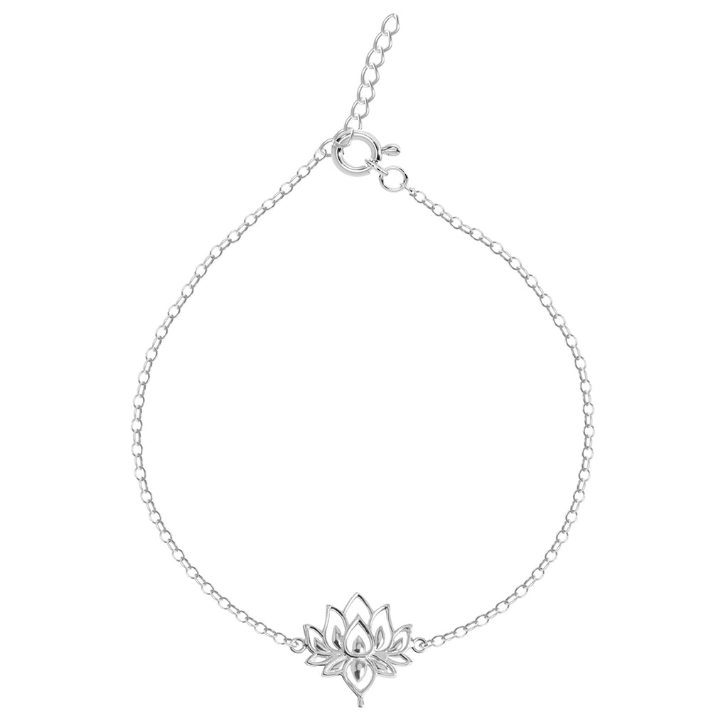 Silver Lotus Anklet Payal ( Single ) Chain