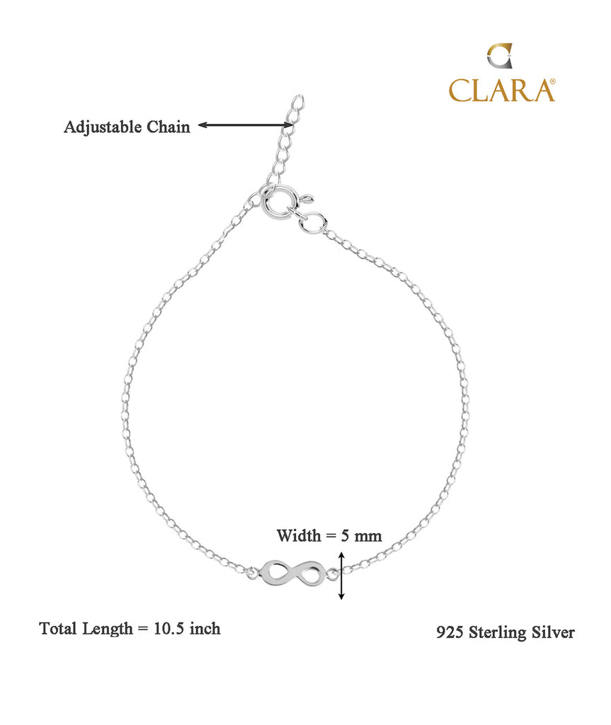 Silver Infinity Anklet Payal ( Single ) Chain