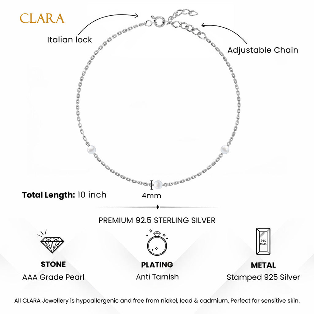 Silver Falak Pearl Anklet Payal (Single)