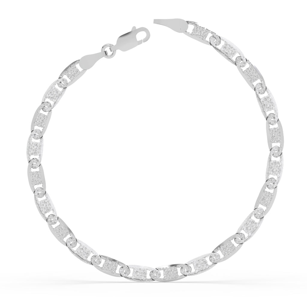 Silver Designer Men Bracelet in 8 inches