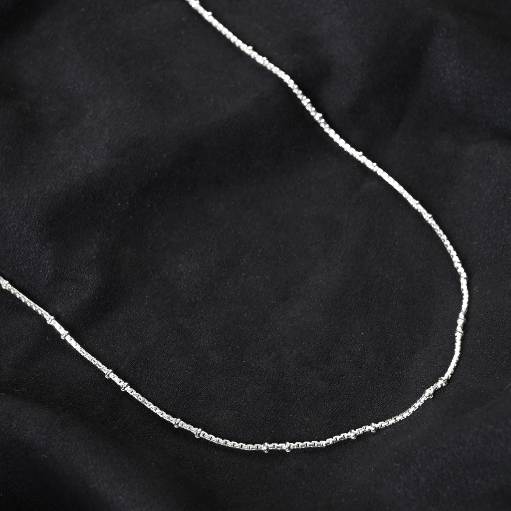 Silver Ball Men Chain Necklace in 24 inches