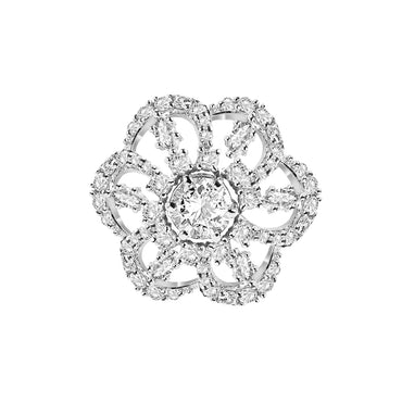 Clara 925 Sterling Silver Dome Adjustable Cocktail Ring 