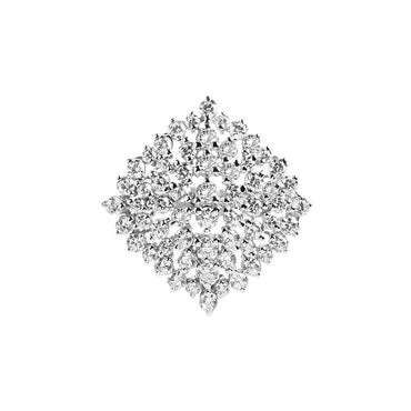 Clara 925 Sterling Silver Cluster Adjustable Cocktail Ring 