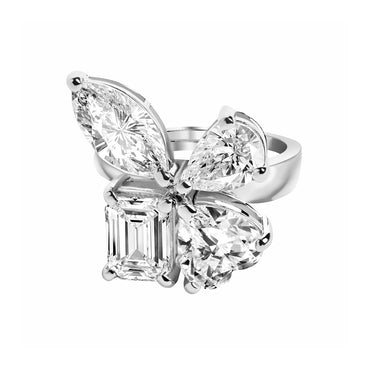 Clara 925 Sterling Silver Statement Adjustable Cocktail Ring 