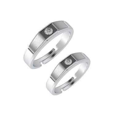 CLARA Pure 925 Sterling Silver Belt Adjustable Couple Band, Promise Rings for Lovers