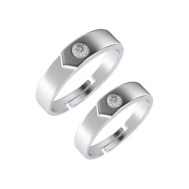 CLARA Pure 925 Sterling Silver Belt Adjustable Couple Band, Promise Rings for Lovers