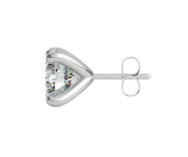 CLARA 925 Sterling Silver Round Solitaire Stud Men Earring Gift for Men & Boys 1 Piece