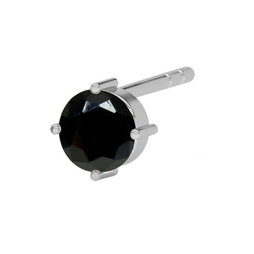 CLARA 925 Sterling Silver Black Stud Men Earring Gift for Men & Boys 1 Piece