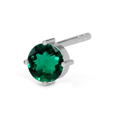 CLARA 925 Sterling Silver Men Green Stud Men Earring Gift for Men & Boys 1 Piece