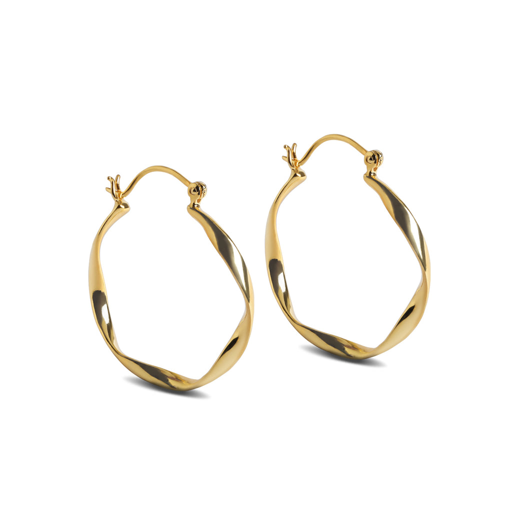 Silver Twisted Hoop Earrings
