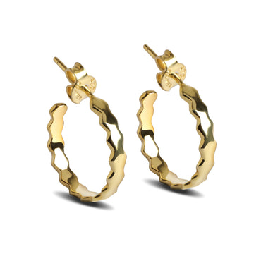 CLARA 925 Sterling Silver Ania Hoop Earring Gold Plated Gift for Women & Girls