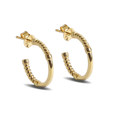 CLARA 925 Sterling Silver Vera Hoop Earring Gold Plated Gift for Women & Girls