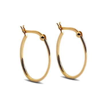 CLARA 925 Sterling Silver Oval Hoop Earring Gold Plated Gift for Women & Girls