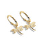 Silver Butterfly Hoop Drop Earrings