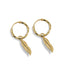 Silver Leaf Hoop Drop Earrings